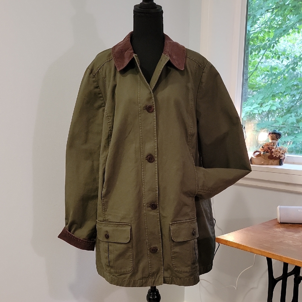 L.L. Bean Adirondack Barn Coat Plus Size 2x Dark Green EUC